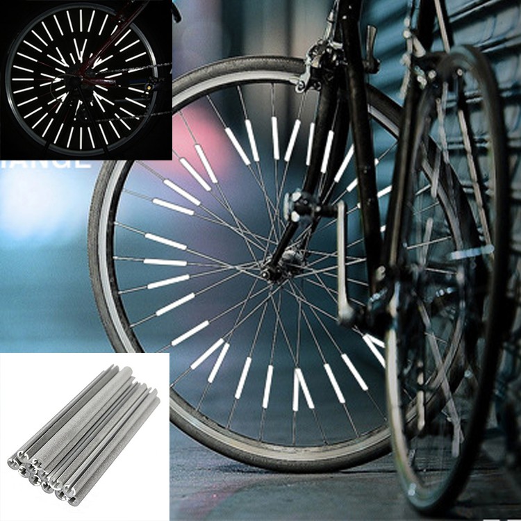 12條/包自行車風火輪反光卡條 單車輻條反光條山地車鋼圈反光條