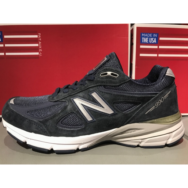 （現貨）New Balance NB 990v4 2E楦頭  美製總統慢跑鞋 麂皮 海軍藍 男鞋 M990NV4