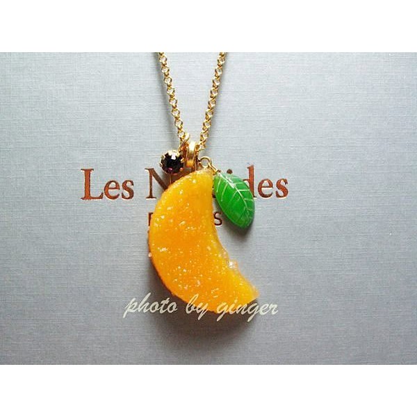 【ginger】Les Nereides N2 (現貨)裹糖霜撥片橘子水果長項鍊 長鍊