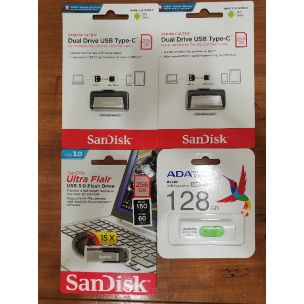 全新未拆封 SanDisk ADATA USB 3.0 隨身碟  OTG碟 TYPE C 128GB~256GB