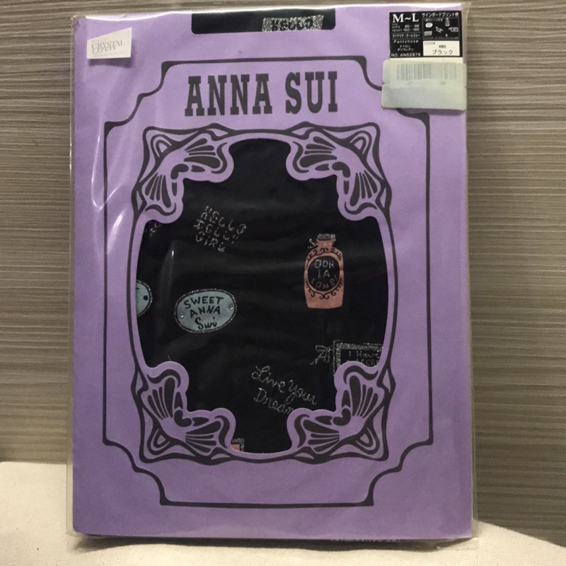 ANNA SUI 全腿金蔥水鑽可愛圖案褲襪