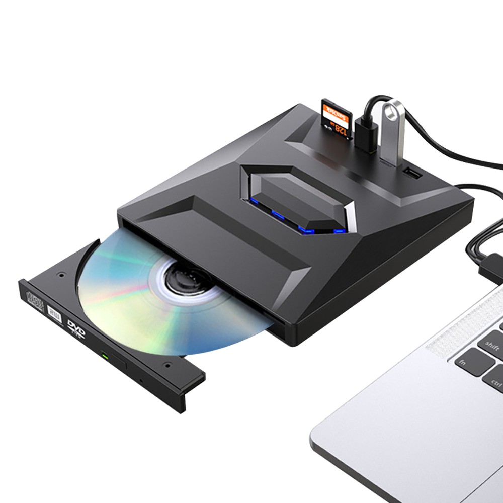 ANTIAN USB外接式CD/DVD光碟機 四合一多功能讀取燒錄機 可插卡/U盤刻錄機 現貨 蝦皮直送
