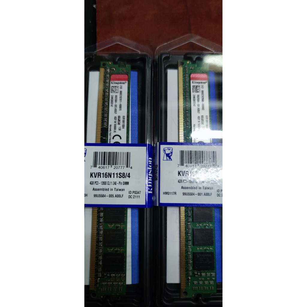 全新 金士頓 DDR3-1600 4GB*2=8GB 桌上型記憶體 雙通道 (KVR16N11S8/4)