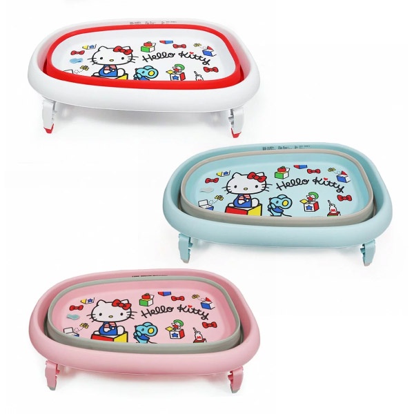 Karibu 嘉嬰寶Hello Kitty嬰兒摺疊浴盆(多款可選)澡盆|浴網【麗兒采家】