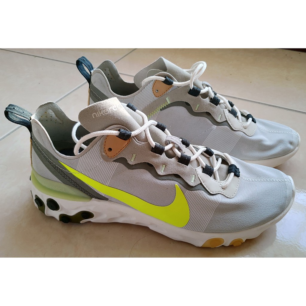 Nike React Element 55 灰綠 黃勾 BQ6166-009 US8.5