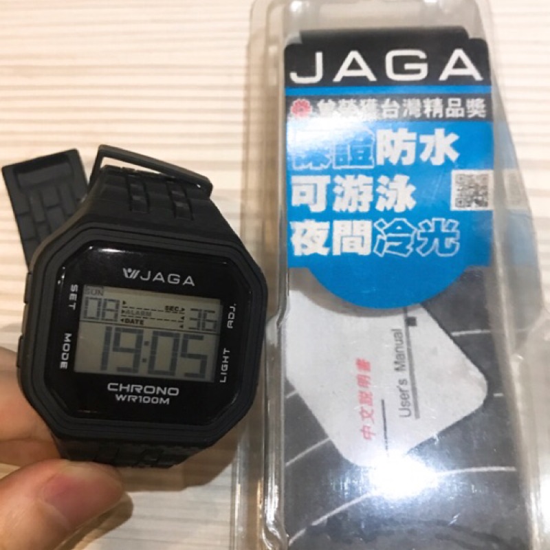 JAGA 捷卡 手錶 防水錶 夜間冷光 鬧鐘 錶