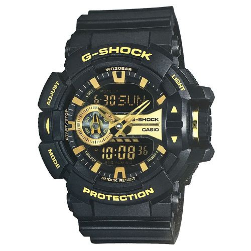 【CASIO】G-SHOCK金屬搖滾個性運動雙顯錶(GA-400GB-1A9)正版宏崑公司貨