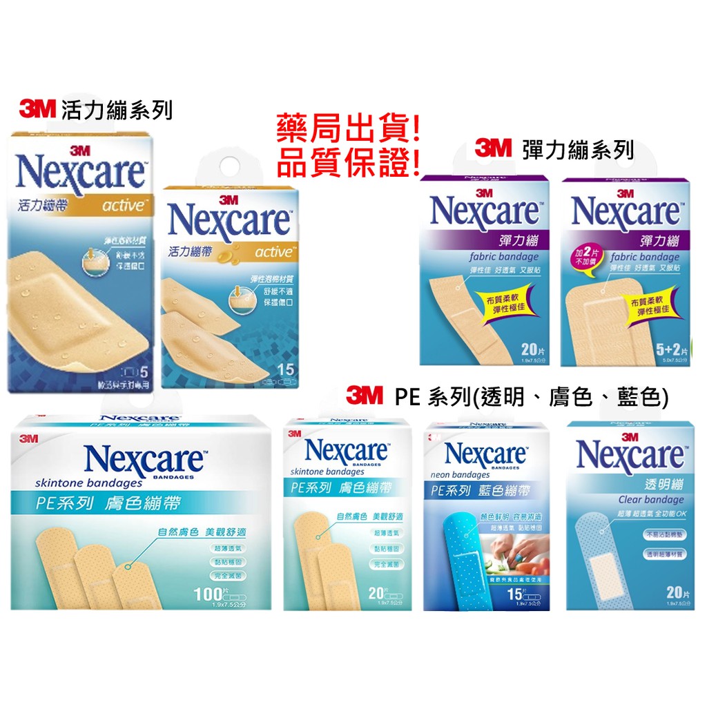 【藥局】3M Nexcare 彈力繃 活力繃帶 PE系列 PE藍 OK繃─傷口護理