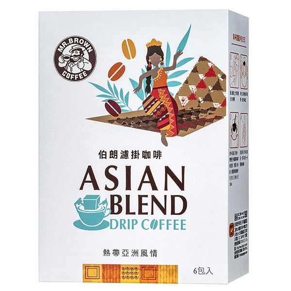 伯朗 濾掛咖啡-安地斯山風味/熱帶亞洲風情8g(6入)X2盒