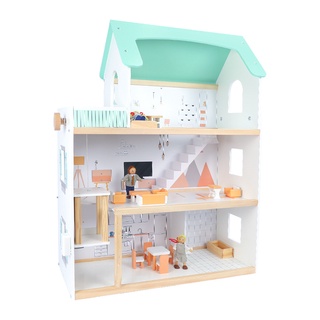 兒童過家家娃娃屋 木製仿真別墅 公主娃娃房 廚房角色扮演玩具 套裝玩具