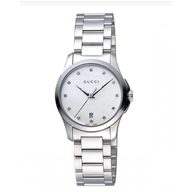 GUCCI古馳 時尚不銹鋼 石英女腕錶 (YA126542) 27mm