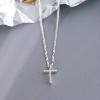 時尚簡約925純銀項鍊十字架鎖骨鏈套鏈女禮物 CN023