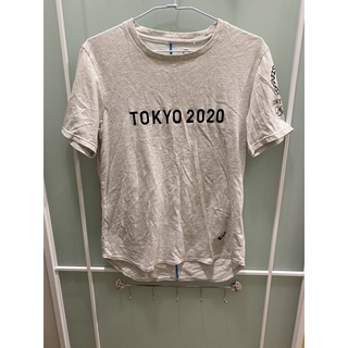 二手 男裝 亞瑟士ASICS 白色短袖綿質短袖T恤\TOKYO 2020奧運/尺寸M號/身長167-173公分/日本購回