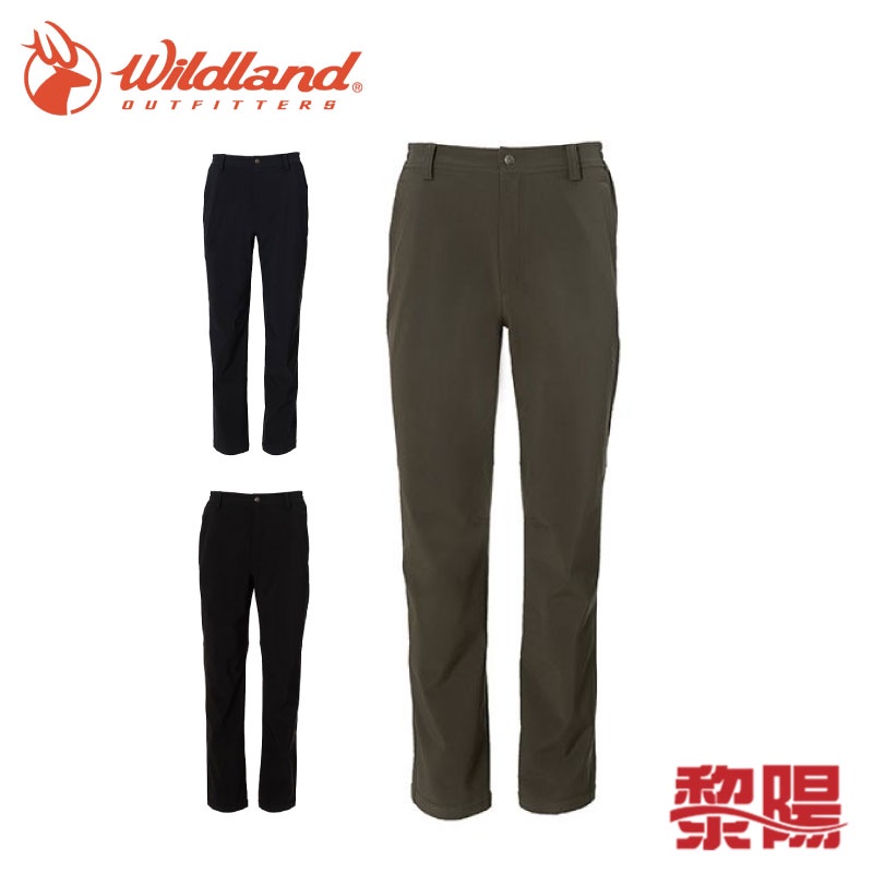 Wildland 荒野 SOFTSHELL彈性輕三層合身保暖褲 男款 黑/灰 防潑水/防風 24W0072306