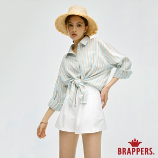 BRAPPERS 女款 知性條紋寬鬆襯衫-淺藍