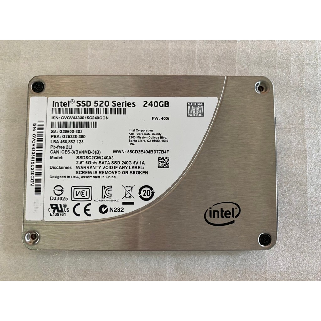 二手 Intel SSD 520 Series 240G