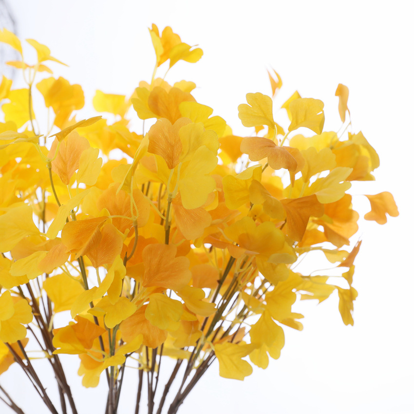 仿真植物銀杏葉假花仿真花葉子家居裝飾插花樹銀杏葉婚慶葉材 蝦皮購物