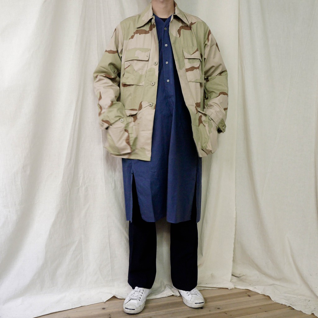 《白木11》 🇺🇸 90s US Army bdu 美軍 公發 沙漠 迷彩 戰鬥服 四口袋 長袖 襯衫 外套 古著