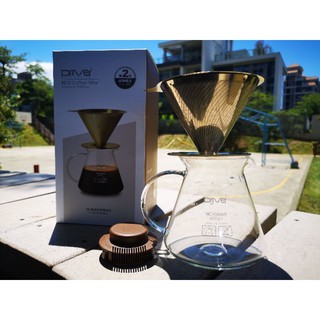 Driver[鈦］黃金流速禮盒組2～4cup 黃金流速濾杯組 手沖濾杯 手沖壺組 免濾紙濾杯 咖啡濾杯