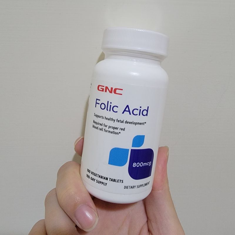 ［全新即期］GNC健安喜 葉酸 葉欣食品錠100錠(葉酸800mcg/素食可/備孕首選)