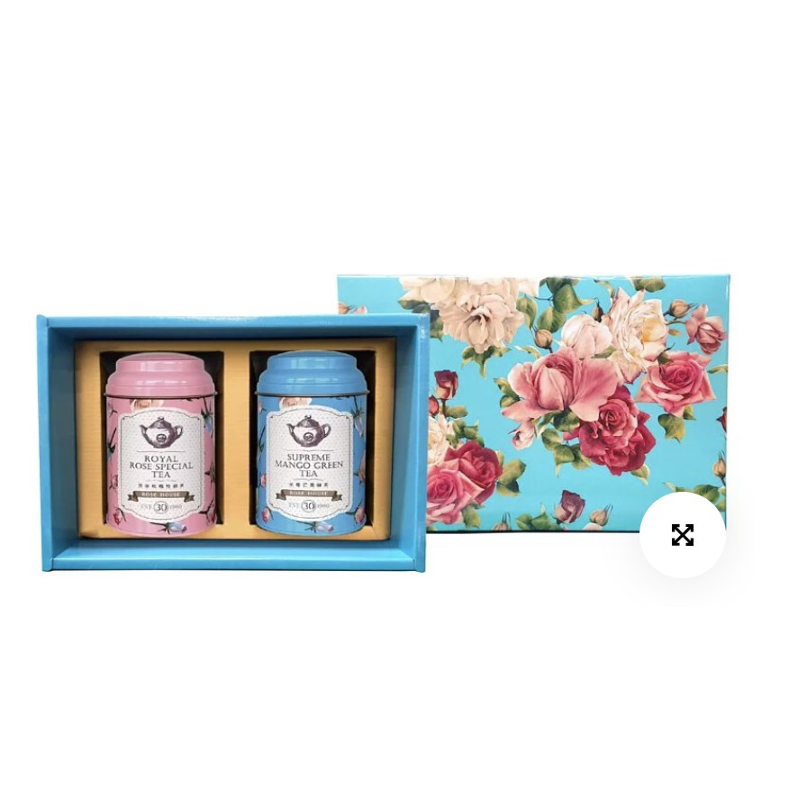 古典玫瑰園經典茶禮盒：倫敦蜜桃茶＋錫蘭高地紅茶（附提袋）