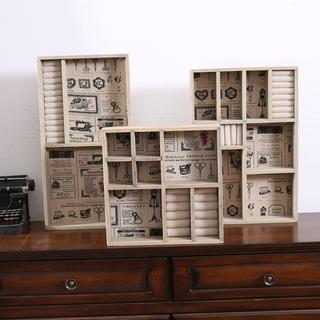 zakka 生活雜貨 多格收納盒 原木復古飾品展示盒 店面展示 珠寶盒 展示盒 首飾盒 飾品盒 WTU25D5