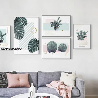 【訂製裝飾畫】壁畫 掛畫 裝飾畫 油畫 歐式 客廳 植物 畫框 清新 葉子系列 飯店 別墅 咖啡館 家居 簡約 畫