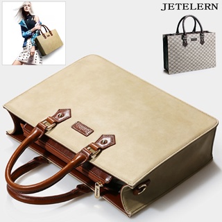 《 Nyours 女私》韓風歐美時尚 Jetelern精緻二層複合牛皮二用包公事包公文包肩側包手提包女包【JE5511】