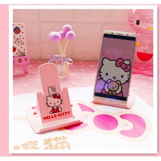 HelloKitty手機支架可愛卡通卡片式手機座可折疊兩檔斜度塑膠支架