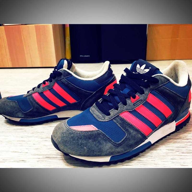 adidas ZX700 桃紅藍 麂皮 Us 9號  無盒 老爹 復古鞋