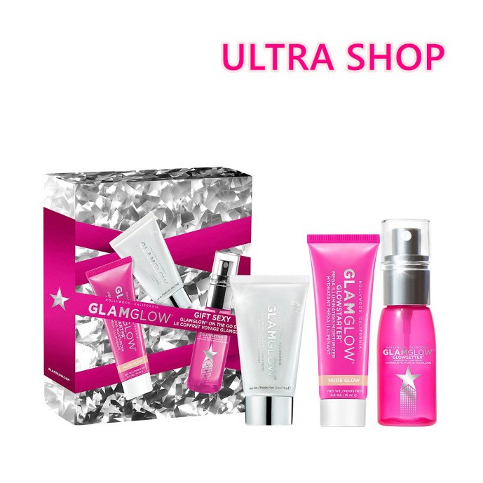 ☆ULTRA SHOP☆ 限量現貨 GLAMGLOW On The Go Set 禮盒三件組 面膜 發光霜 噴霧