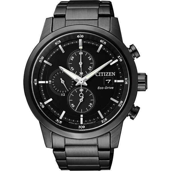 CITIZEN 星辰 CA0615-59E 極黑時尚光動能計時腕錶 /黑面 41mm