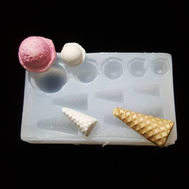 【捷運江翠站】🔆現貨🔆👍迷你袖珍冰淇淋甜筒矽膠模具 UV 翻糖 黏土配件 扮家家酒 美甲小貼片模具