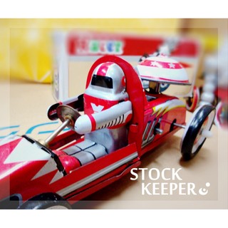 ◀倉庫掌門人▶競速賽車手 發條 鐵皮跑車 retro 老玩具 復古收藏 場景擺設 拍照道具