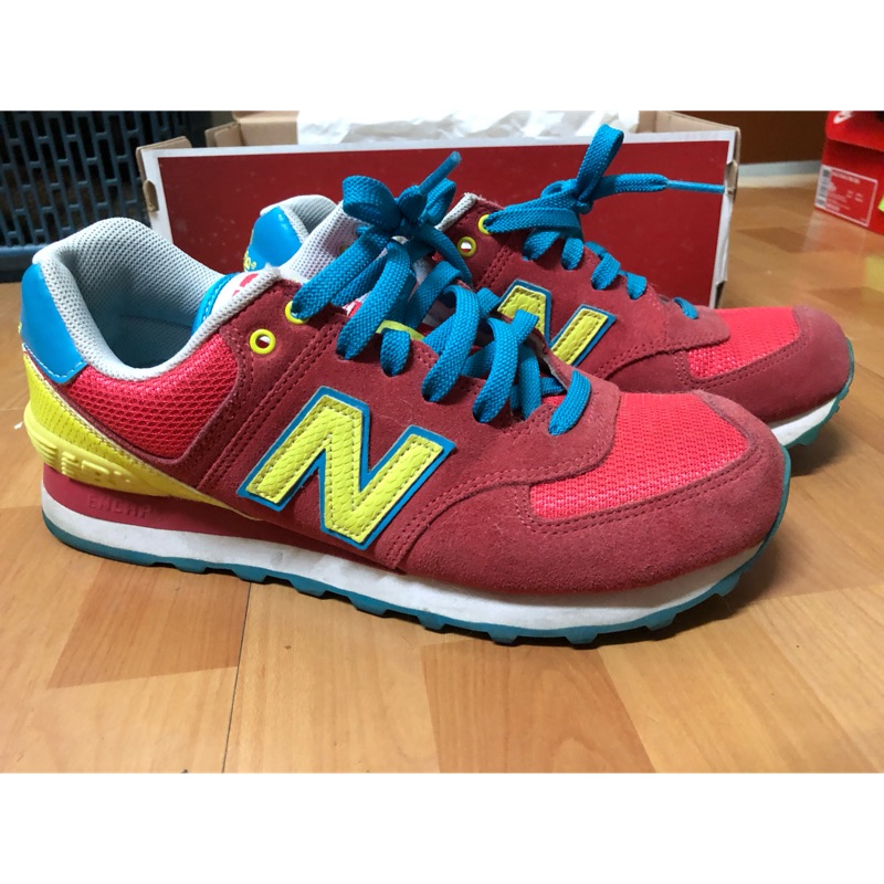 New Balance 574珊瑚紅 正品 女鞋 休閒鞋 慢跑鞋 二手