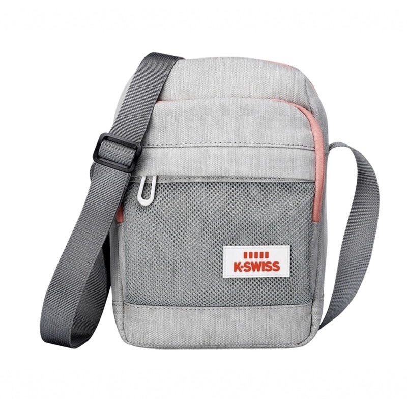 K-SWISS Travel Small Bag休閒斜背包-灰/粉紅 二手
