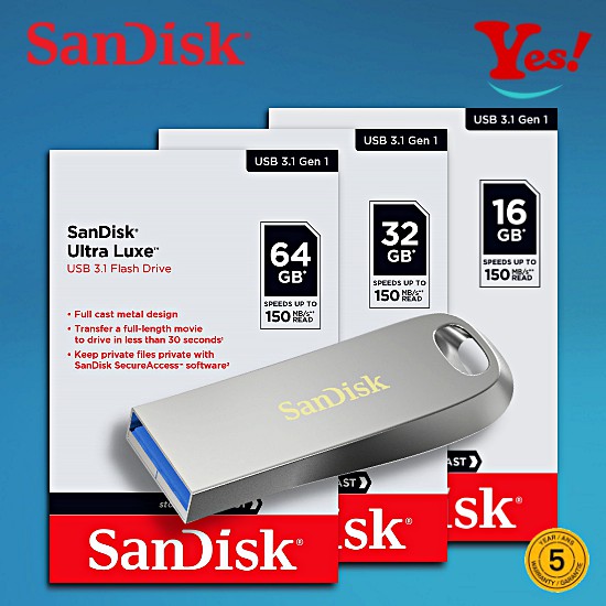 【Yes！公司貨】SanDisk Ultra Luxe 16G/GB 32G/GB 64G/GB USB 3.2 隨身碟