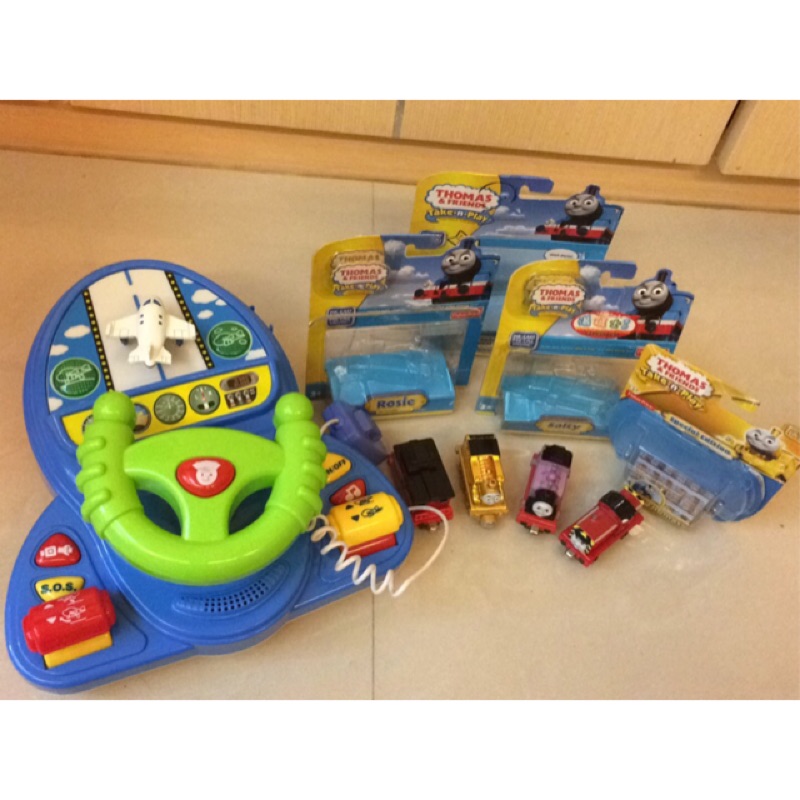 二手玩具 湯瑪士小火車+飛機方向盤 福袋
