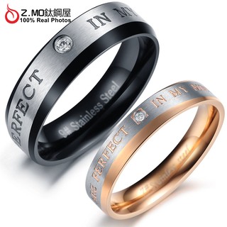 情侶對戒指 Z.MO鈦鋼屋 戒指 情侶戒指 白鋼對戒 鈦鋼戒指 可刻字 水鑽戒指 生日送禮 交換禮物【BKY330】