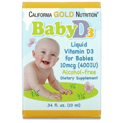 ［全新］California Gold Nutrition 寶寶 兒童 嬰兒維生素 D3 滴劑400IU #D3