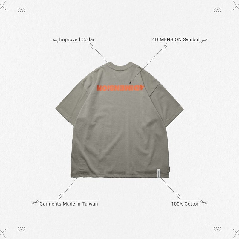 Goopi X 4DIMENSION “TG-O3” Double Logo Tee - Taupe