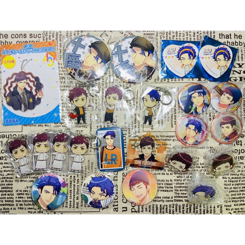 A3! 秋組 兵頭十座 伏見臣 十座 臣 日版周邊 徽章 吊飾 軟膠 咬咬夾 轉蛋徽章 愛心徽章 cafe 壓克力