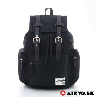 『AIRWALK』 復古系列釦式束口後背包 多夾層 登山包 文青背包 ｜近全新