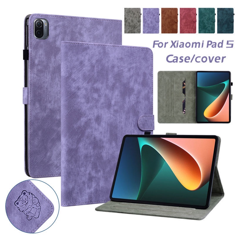 XIAOMI 小米 Pad 5 保護套 Mi Pad 5 pro 5G 11 英寸平板電腦外殼磁扣卡存儲支架高品質翻蓋皮