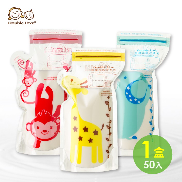 DL哆愛 台灣製 母乳袋 加厚母乳袋 300ml (50入) 附冷凍貼紙 SGS廠滅菌 安心儲奶 母乳儲存袋 儲奶袋