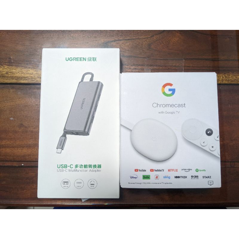 Chromecast with Google TV Google 電視盒 綠聯 USB-C RJ45 擴充