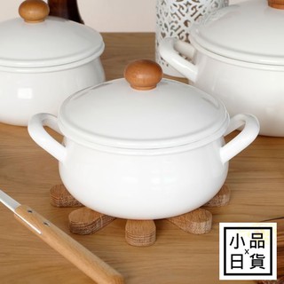 (小品日貨) 現貨在 台北歐風 POCHKA 野田琺瑯 白色牛奶鍋1.1L 15cm 附蓋 雙耳鍋 日本製