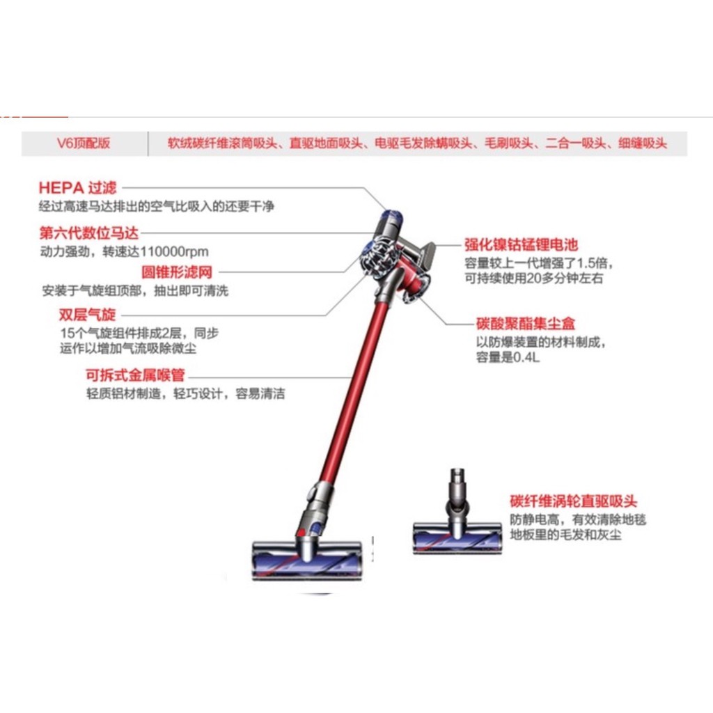 Dyson absolute v6 紅桿 二手少用