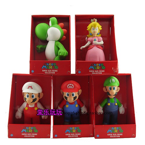 【黃道宙域】Mario 超級瑪麗 馬利歐 路易奇 綠龍 蘑菇人 手辦模型公仔禮物 23CM