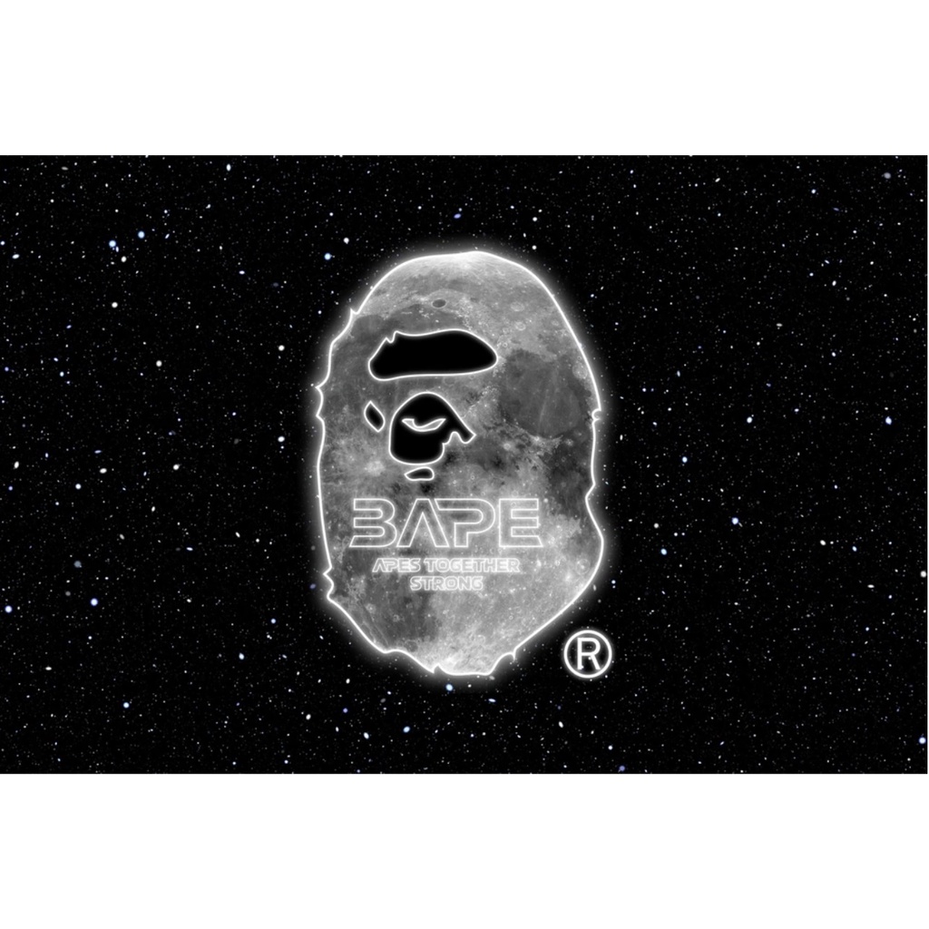 預購 9月10號 2021年 中秋節限定 反光材質BAPE APE HEAD MOON COLLECTION 薄長